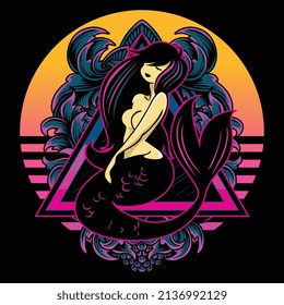 Mermaid vector cartoon symbol illustration