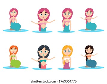 Mermaid vector design illustration isolated on white background