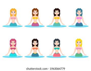 Mermaid vector design illustration isolated on white background