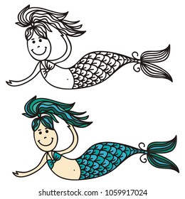 Mermaid. Vector illustration