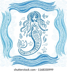 Mermaid. Vector illustration