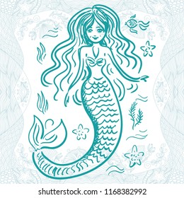 Mermaid. Vector illustration