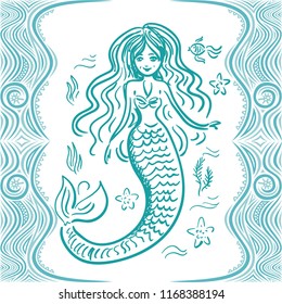 Mermaid. Vector illustration