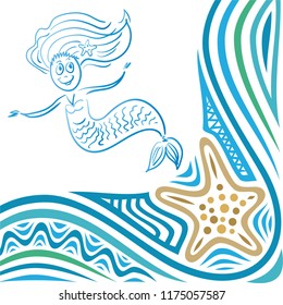 Mermaid. Vector illustration