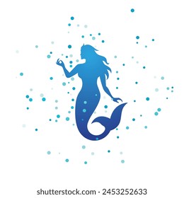 Mermaid vector illustration design template