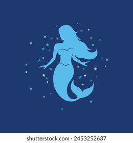 Mermaid vector illustration design template