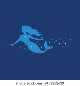 Mermaid vector illustration design template
