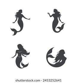 Mermaid vector illustration design template