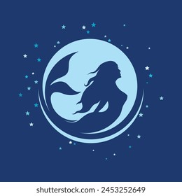 Mermaid vector illustration design template