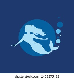 Mermaid vector illustration design template