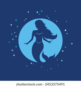 Mermaid vector illustration design template