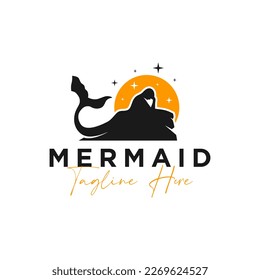 mermaid vector illustration logo design