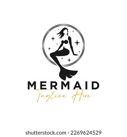 mermaid vector illustration logo design