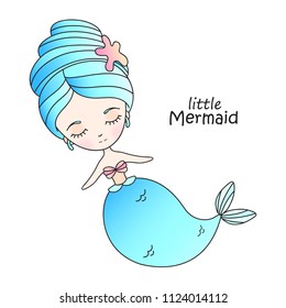 Mermaid. Vector image. Doodle style.
