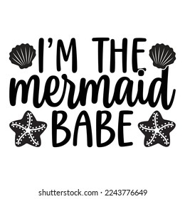 Mermaid Vector Shell Vector Be Mermaid Sublimation to create cutouts for scrapbooking paper crafts greeting cards Pillow 