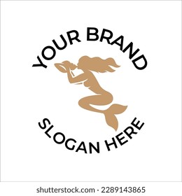 Mermaid vector template logo premium