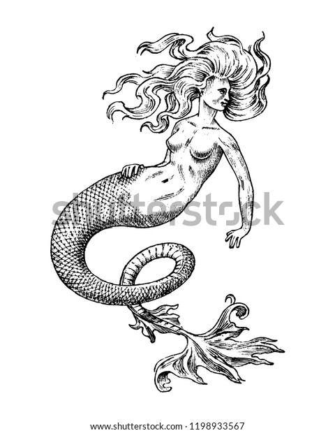 vintage mermaid art