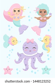 mermaids on the seabed to party