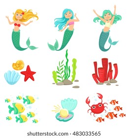 Mermaids And Underwater Nature Stickers