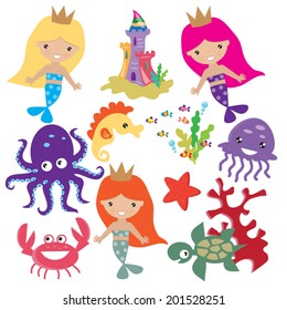 Mermaids vector illustration