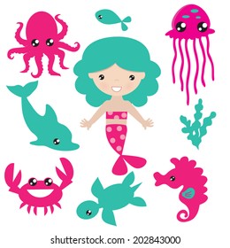 Mermaids vector illustration