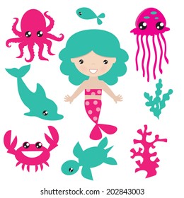 Mermaids vector illustration