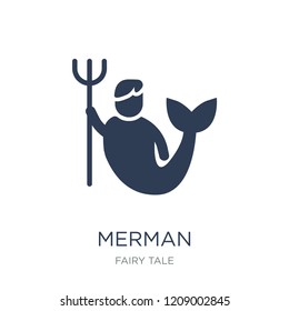 Merman icon. Trendy flat vector Merman icon on white background from Fairy Tale collection, vector illustration can be use for web and mobile, eps10