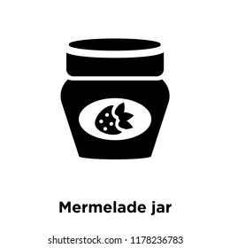 Mermelade jar icon vector isolated on white background, logo concept of Mermelade jar sign on transparent background, filled black symbol