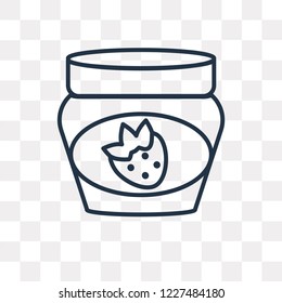 Mermelade jar vector outline icon isolated on transparent background, high quality linear Mermelade jar transparency concept can be used web and mobile