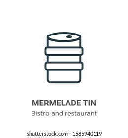 Mermelade tin outline vector icon. Thin line black mermelade tin icon, flat vector simple element illustration from editable bistro and restaurant concept isolated on white background