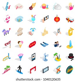 Merriment icons set. Isometric set of 36 merriment vector icons for web isolated on white background