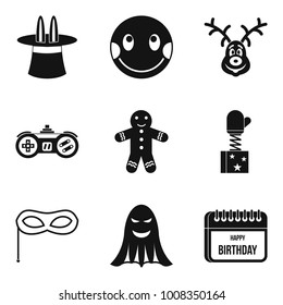 Merriment icons set. Simple set of 9 merriment vector icons for web isolated on white background