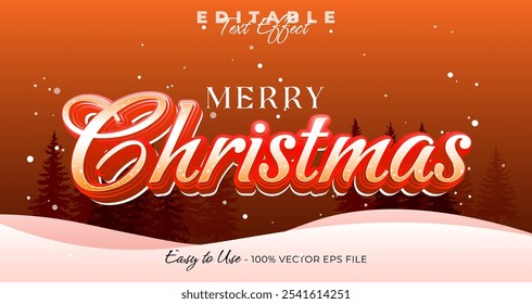 Merrry Christmas text effect, 3d christmas typography template graphic style