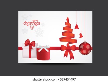 merrry christmas xmas greeting card vector template