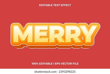Merry 3d text effect, editable text fot template headline