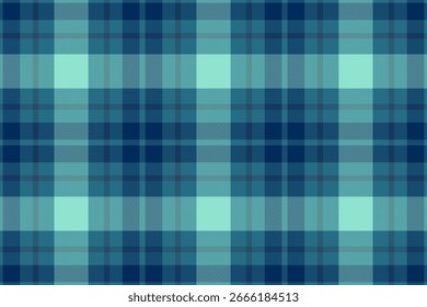 Merry background pattern fabric, shape texture seamless check. Line tartan textile plaid vector in cyan and blue colors palette.