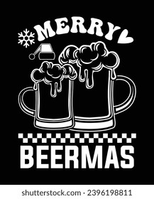 MERRY BEERMAS VECTOR TSHIRT DESIGN