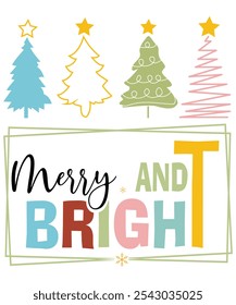 Merry and Bright Boho Christmas Shirt, Merry Christmas, Christmas tee, holiday , funny Christmas, Shirt Print Template, Happy Santa Day, Merry and Bright shirt, Snow Day 2025, Groovy Boho Shirt
