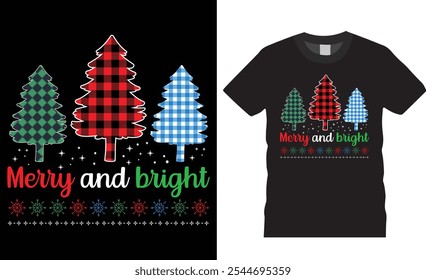 Feliz e brilhante dia de Natal t camisa design vetor modelo. Design de camiseta de Natal. Santa Claus t shirt. Feliz Natal, Camisa de Natal, Camisa de Natal, Presente de Natal, X-mas, Camisas de Papai Noel
