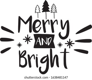 Merry And Bright Christmas Greeting in a Banner