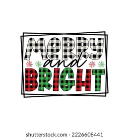 merry and bright, christmas png, christmas svg, christmas