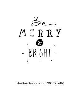 Merry And Bright Doodle Vector