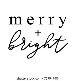 Merry And Bright Hand Drawn Lettering For Christmas
