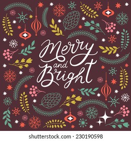 Merry And Bright Lettering 