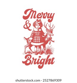 Merry And Bright Retro Design