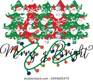 Merry And Bright Sublimation Design Lover