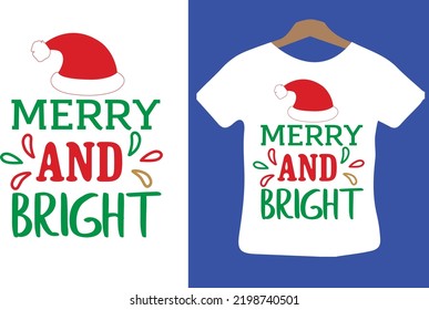 Merry and Bright svg design vector files