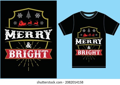 Merry and Bright T-Shirt.Merry Bright T-Shirts Women Christmas Buffalo Plaid T-Shirts.
