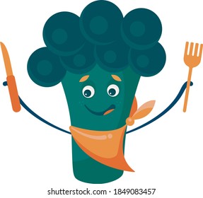 Merry broccoli is going to eat