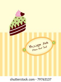 merry cake greeting tag